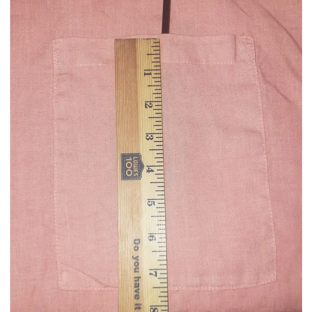 La Fixsun Peach Linen Oversized Tunic M Lagenlook Coastal Grandma Cottagecore
